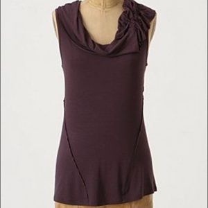 ANTHROPOLOGIE “Seamed Shaped Cowl Neck” Plum-LG